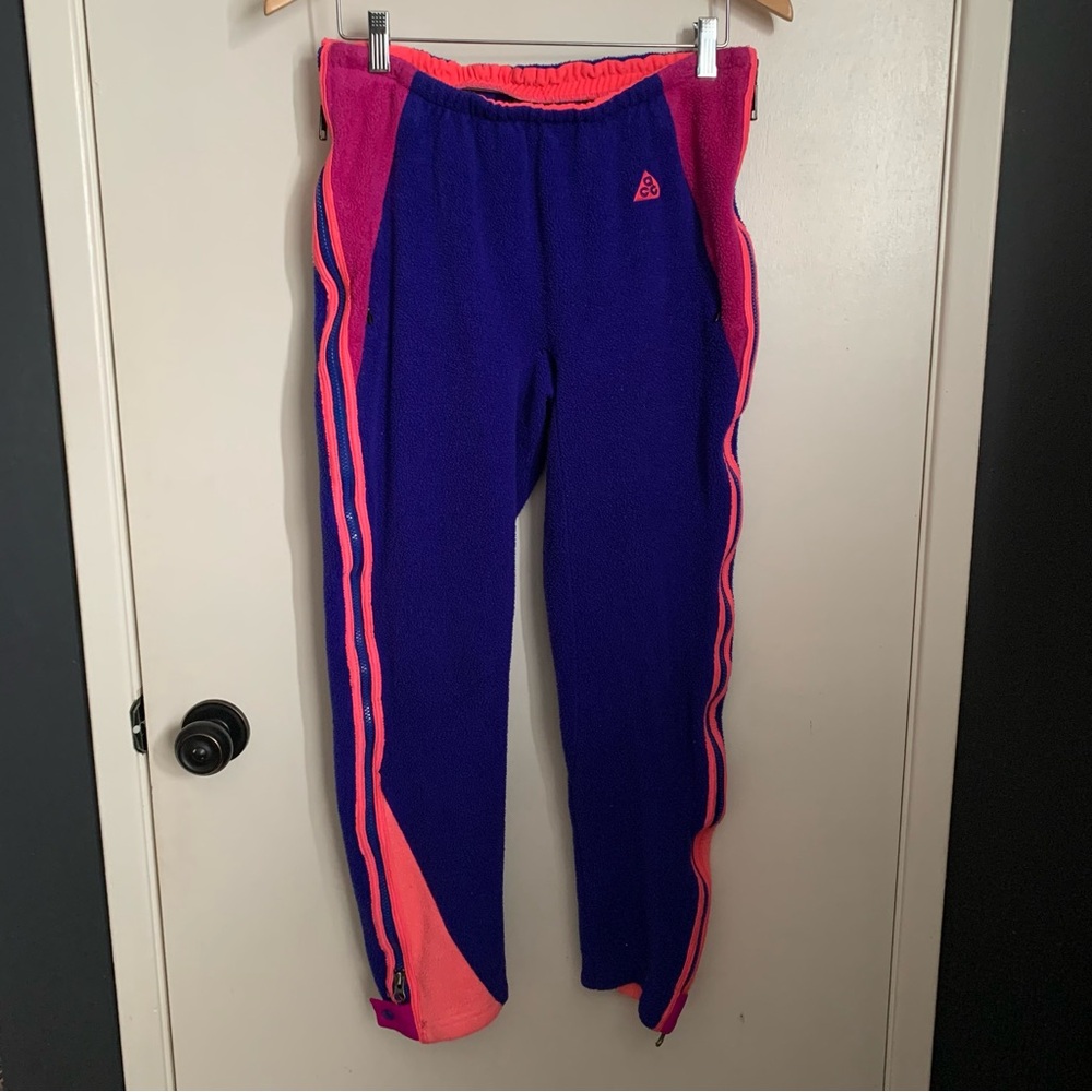 Vintage Nike ACG Fleece Pants XS Small Womens Neon 90s
